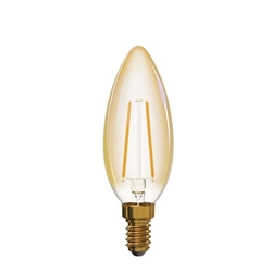 LED ŽIAROVKA E14 2,1W 190LM 2200K SVIEČKA FILAMENT VINTAGE AMBER TEPLÁ BIELA