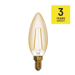 LED ŽIAROVKA E14 2,1W 190LM 2200K SVIEČKA FILAMENT VINTAGE AMBER TEPLÁ BIELA