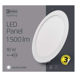 LED PANEL 18W 1500LM 4000K KRUH VSTAVANÝ