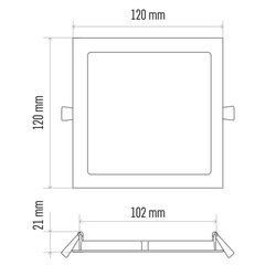 LED PANEL 6W 420LM 3800K VEGA-S BIELY DENNÁ BIELA