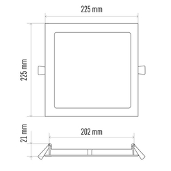 LED PANEL 18W 1350LM 3800K VEGA-S BIELY DENNÁ BIELA