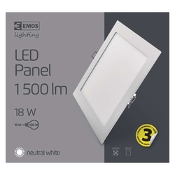 LED PANEL 18W 1500LM 4000K ŠTVOREC VSTAVANÝ