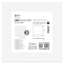 LED PANEL PROFI 40W 600 X 600 MM 4400LM 4000K DENNÁ BIELA + ZDROJ