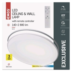 LED SVIETIDLO EXCLUSIVE 36W 3000-6000K 140-2880LM STMIEVATEĽNÉ + DIAĽKOVÝ OVLÁDAČ