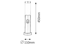 INOX TORCH E27 STOJACIE SO SENZOROM IP44 8267 RABALUX