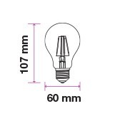 LED ŽIAROVKA E27 4W 400LM 2700K A60 FILAMENT TEPLÁ BIELA