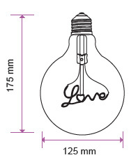 LED ŽIAROVKA E27 5W 70LM 2200K G125 FILAMENT LOVE TEPLÁ BIELA V-TAC
