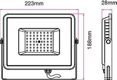 LED REFLEKTOR 50W 4000LM 6400K SMD ŠEDÝ SAMSUNG V-TAC PRO