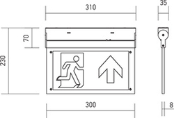NÚDZOVÉ SVIETIDLO EXIT 2W 3H 140-160LM 6000K IP20 V-TAC