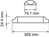 LED PRISMATIC FITTING 60CM 20W 2400LM 6400K SAMSUNG V-TAC PRO