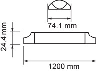 LED PRISMATIC FITTING 120CM 40W 4800LM 6400K SAMSUNG V-TAC PRO