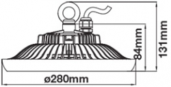 LED HIGHBAY UFO 100W 8000LM 6400K SMD ČIERNE