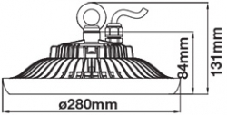 LED HIGHBAY UFO 100W 8000LM 6400K SMD ČIERNE